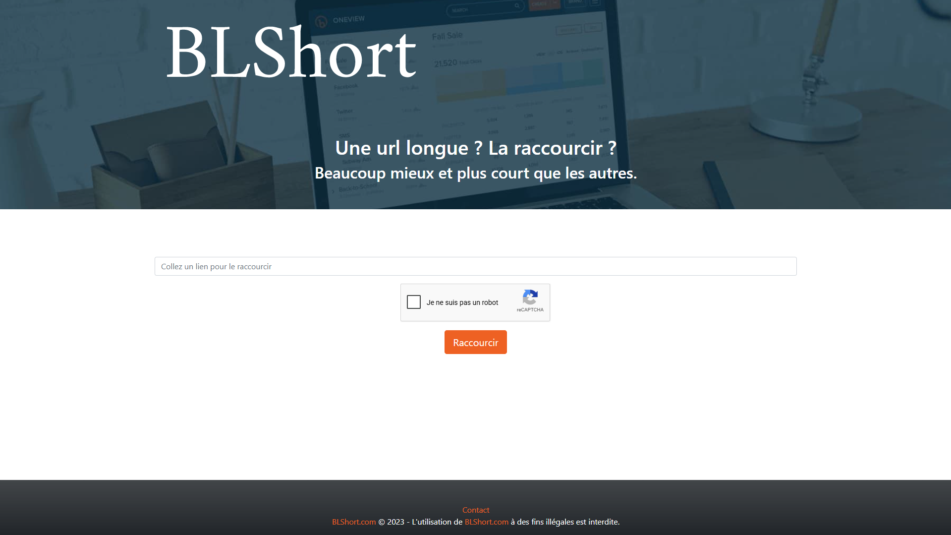 Aperçu de l'application BLShort
